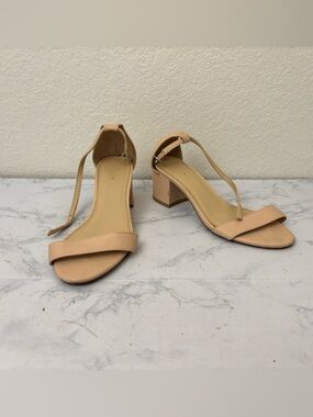 Charlotte Russe Faux Leather Platform Stiletto Pumps Blush Sz 8  Ankle Strap